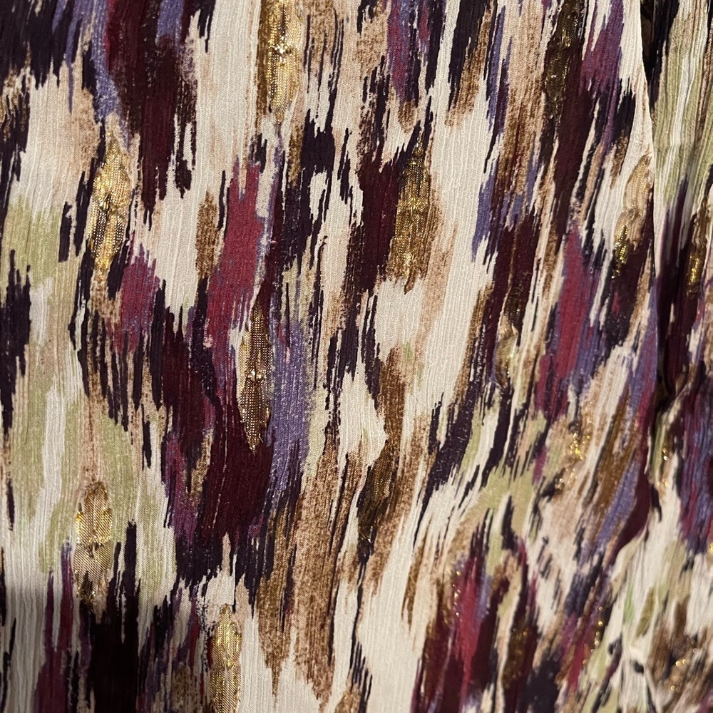 Chico's Artistic Purple and Gold Blouse 8 - Picture 7 of 7